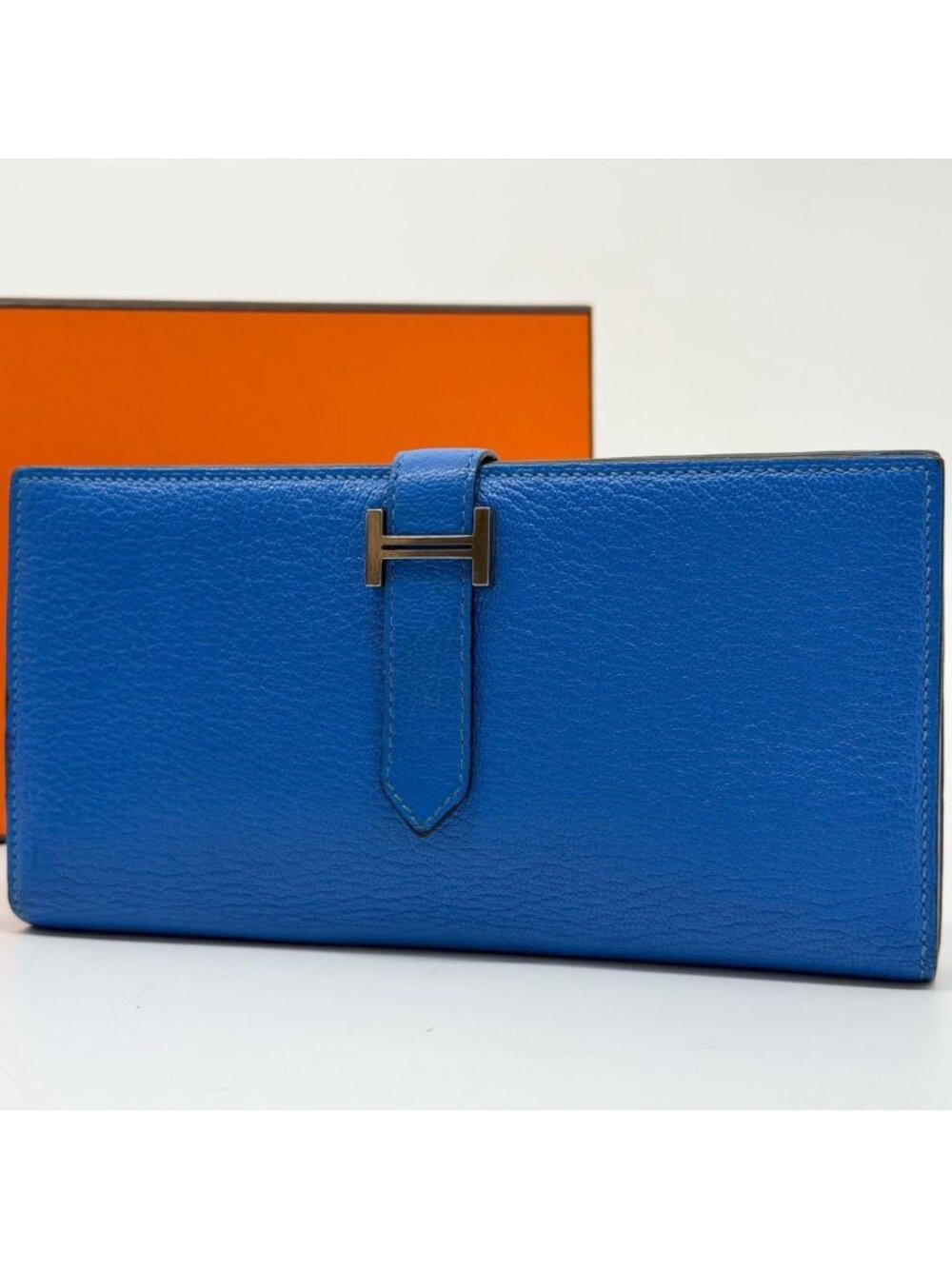 Hermes Bearn Soufflet Chevre Bifold Classic Wallet